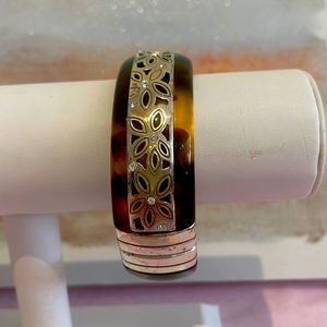 Brighton Silver & TortoiseShell Bangle Bracelet
